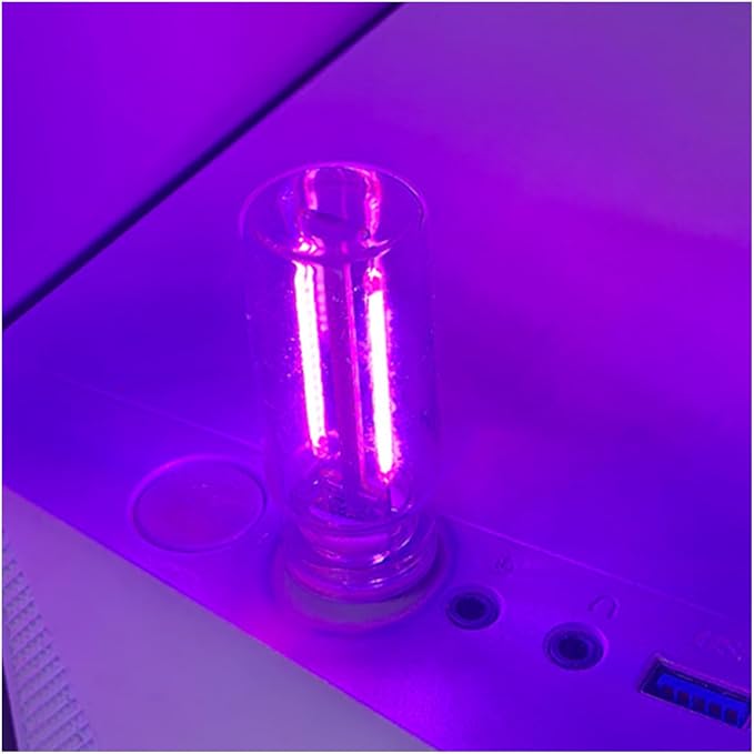 USB LED Car Interior Atmosphere Light, Portable Mini Ambient Light Retro Car Lamps, Plug-in USB Touch Control LED Night Light Auto Interface Charging Lamp for Cars Hallway Bedroom (Purple)