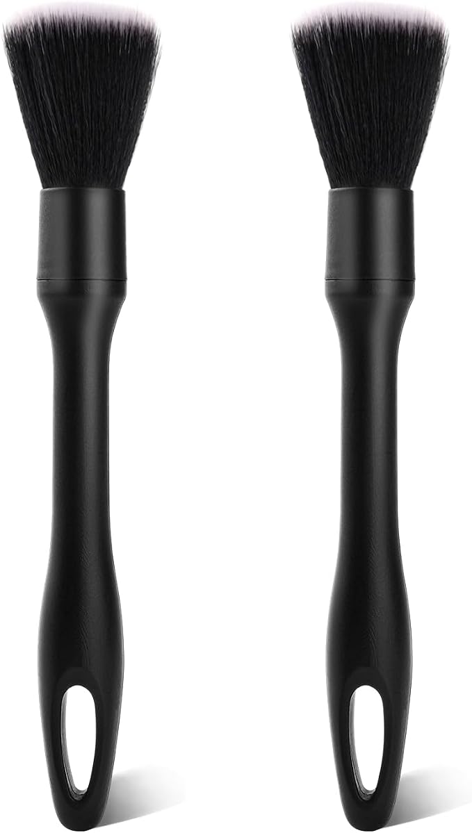 2PCS Car Detailing Brush Set, Ultra Soft Bristle Auto Interior Cleaning Brushes, Scratch-Free Dashboard Duster Kit for Vents, Leather, Screen, Console and Household Cleaning