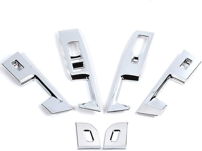 GZXinWei Chrome Interior Accessories for Ford F150 2021 2022 2023 2024 2025 2026 Door Window Control Switch Panel Trim Sticker Cover Decor Parts