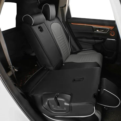 EKR CRV Seat Covers Custom Fit for Honda CRV 2015 2016 Full Set Car Seat Cover for SUV, Leather Truck Seat Protectors,Faux Leather(Black/Gray)