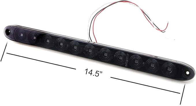 iJDMTOY 15-Inch Truck Trailer Tailgate Red LED ID Light Bar Compatible with Chevrolet Dodge Ford GMC Nissan Toyota etc, Functions as Tail Light, Brake Lamp & Turn Signal Lights, Smoked Lens
