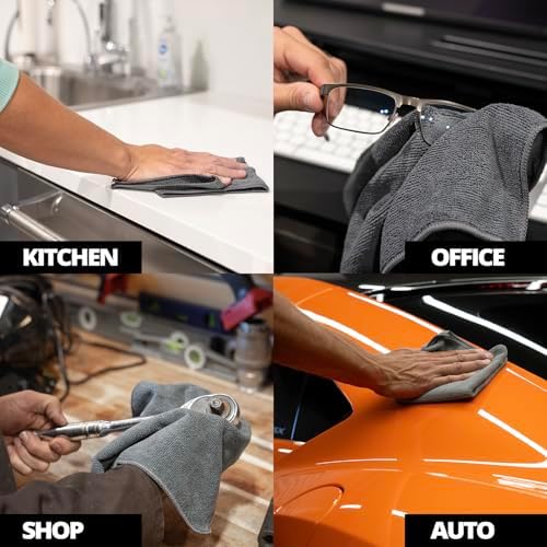 CERAKOTE Microfiber Towels (24 Pack) - Cleaning and Application Towels - Durable 300 GSM Lint-Free Material - Ideal for Cars, Home, Shop and Office