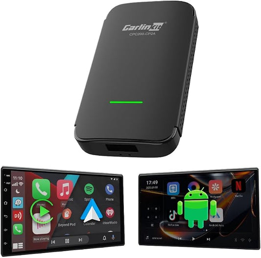 CarlinKit Wireless CarPlay Adapter CPC200-CP2A PRO: Wired CarPlay to Wireless CarPlay/Android Auto Upgrade & Android 12.0 System Unlock The, Built-in Net-Flix/You-Tube/TIK-Tok(Black)