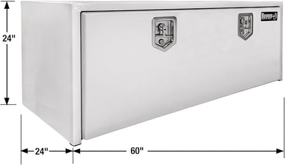 Buyers Products 1704415 White Steel Underbody Truck Tool Box, 24 x 24 x 60, Made in USA, 14 Ga Steel, Locking Stainless Latch, Weather-Resistant, Powder-Coated, Secure Storage for Work Trucks