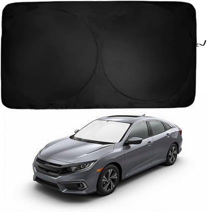 Windshield Sun Shade | Compatible for Honda Civic (2016-2022) | Certified 99.87% UVB & 99.02% UVA Car Sun Shade. Award Winning Sunshade - Patented Technology | Car Shades by Kinder Fluff