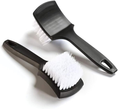 Tire Brush, Black Stiff Bristle Wheel Cleaning Brush, Car Carpet Brush, Detail Brush (White)