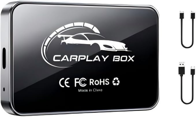 AI Box CarPlay, 3-in-1 Wireless CarPlay Adapter & Android Auto for OEM Wired Cars, Built-in YouTube for Streaming, 5.8GHz WiFi, Convert Wired to Wireless, Plug & Play Grey