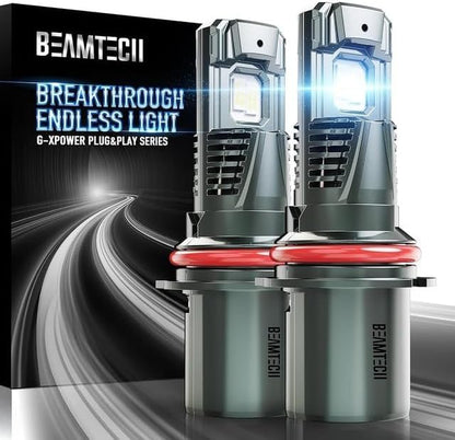 BEAMTECH 90 07 Light Bulb, G-XPower Chips 500% Brighter Plug and Play, Pack of 2