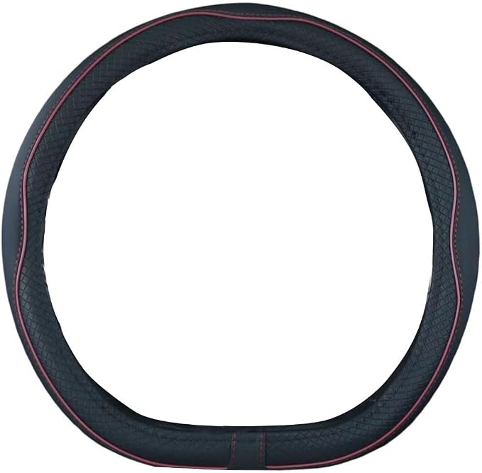 Mayco Bell Flat Bottom Steering Wheel Cover Anti-Slip,Safety,Soft,Breathable,Durable,Full Surround,Comfortable Grip Microfiber Leather (D Shape, Wine Red)