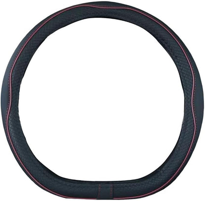 Mayco Bell Flat Bottom Steering Wheel Cover Anti-Slip,Safety,Soft,Breathable,Durable,Full Surround,Comfortable Grip Microfiber Leather (D Shape, Wine Red)