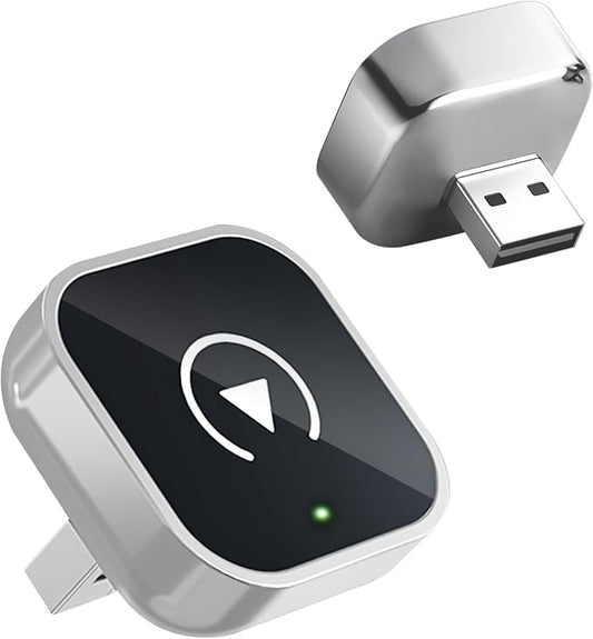Wireless CarPlay & Android Auto Adapter,DonglePlug & Play Wireless CarPlay Adapter with USB/Type-C Port, Compatible with Most Car Models-Smart Automotive Integration for Drivers,Silver