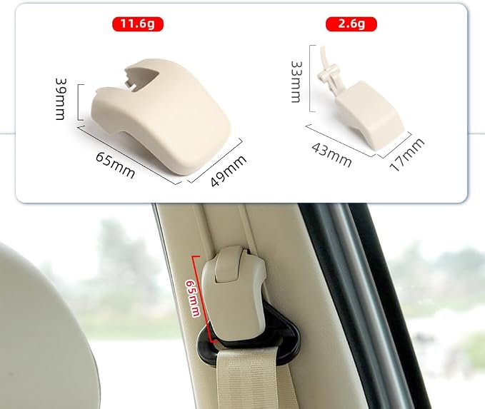 for Volkswagen 2008-2013 Lavida 2008-2016 Bora Seat Belt Adjustment Button Cover Vehicle Safety Belt Slide Rail Button (Button-Black)