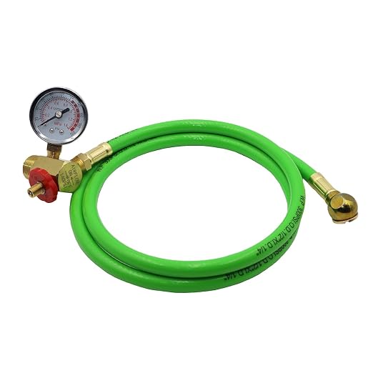 Grip Air Tank Assembly Kit - 4 ft Air Hose with 1/4" NPT Tire Chuck, Brass Manifold, 0-200 PSI Gauge - Safety Bypass Valve - Manual Override - On/Off Air Adjustment (PVC)