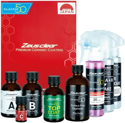 [Two-Coat | 5 Years | 9H] DIY Ceramic Coating SILAZANE50 COMPLETE KIT | For Cars,High-Gloss Paint Protection,Extreme Hydrophobic,UV & Chemical Resistance,For Paint,Glass,Wheels,Trim,Matte Safe