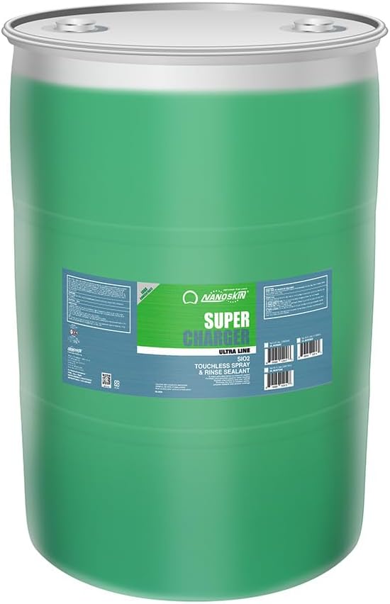 Nanoskin Ultra Line SUPER CHARGER SiO2 Touchless Spray-On/Rinse-Off Sealant 30 Gallons- Car Wash Paint & Glass Spray for Car Detailing | Safe for Cars, Trucks, Motorcycles, RVs & More | 100:1 Dilution