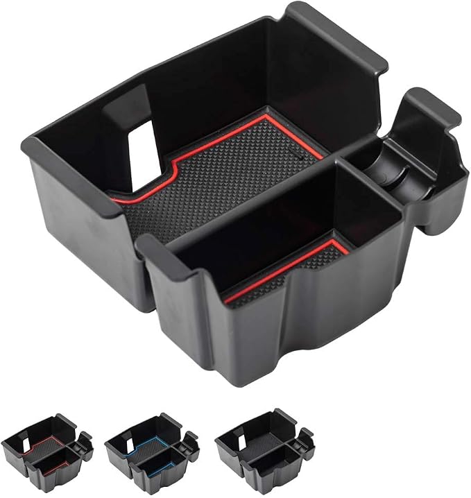EDBETOS Center Console Organizer Tray Compatible with Jeep Wrangler JL/JLU 2018-2023 2024 2025 2026 and Gladiator JT Truck 2020-2026 Insert Accessories - Won't Covers The Light Inside (Red Trim)