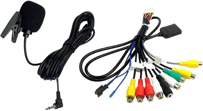 Sim Card Slot Adapter with 20-Pin Connector and External Microphone for Android Car, for Compatible with 12V Vehicles