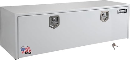 Buyers Products 1702417 Steel Underbody Truck Box, 18x 18x 66 Inch, Job Site Box, Utility Tool Box, Heavy Duty Storage and Organizer, Lockable T-Handle Latch, White