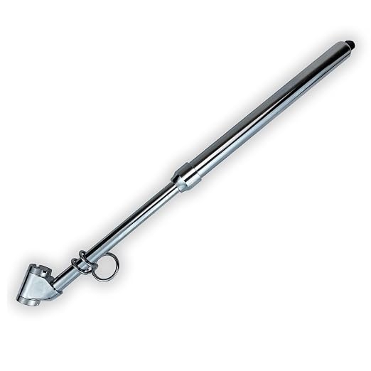 Haltec GA-135S Dual Foot Truck Service Angled Chrome Tire Air Gauge. Measures 10-150 PSI in 2 PSI Increments with Metal Indicator Bar.
