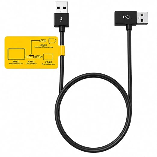 EcoZen CarPlay Power Stabilizer Y Cable - USB-A Auxiliary Power Supply for Wireless CarPlay & Android Auto Adapter, Fix Connection Drops & Black Screen, Data Pass-Through, 80cm