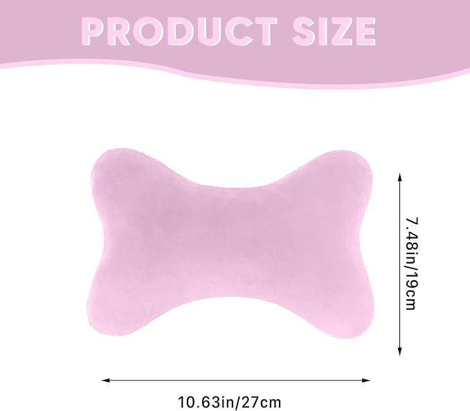 Car Headrest Pillow, Soft & Comfortable Memory Foam Car Neck Pillow for Driving Fatigue Relieve, Universal Cars Head Rest Pillows with Adjustable Strap, Car Interlor Accessorles (Pink)
