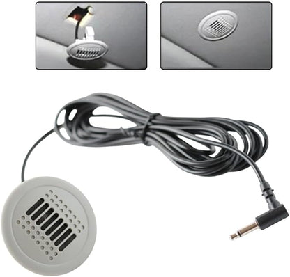 3.5mm Wired Car Microphone With 300Cm Extension Cable For Android Navigation Radio For BMW, For Mercedes-Benz, For Skoda, For Multivan, Gray ABS