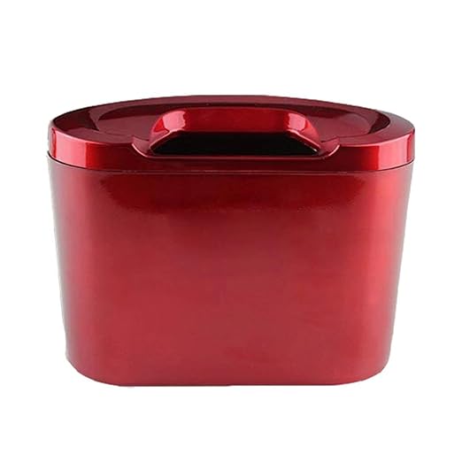Sakali Portable Mini Car Garbage Can Premium Quality Universal Traveling Portable Car Trash Can (Red)