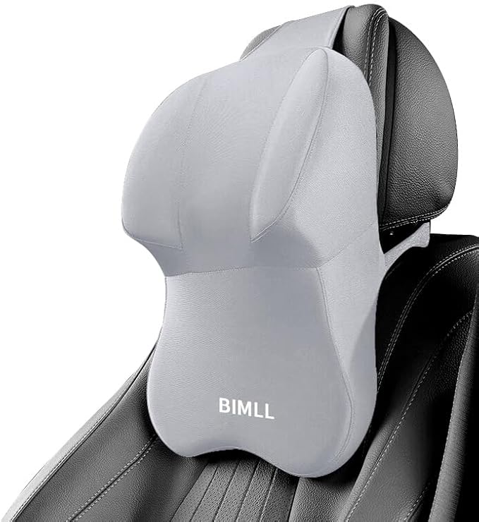 Lumbar Support Pillow for car，Car Neck Pillow Kit, Memory Foam Ergonomic Car Headrest and Lumbar Support for Driving Fatigue Relief, Comfort and Support Yougrayr Neck and Back (Grey)