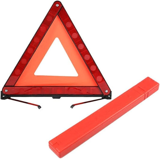 ULTECHNOVO Car Essentials Road Safety Warning Sign Reflective Triangle Sturdy Plastic Quick Use Folding Roadside Triangle