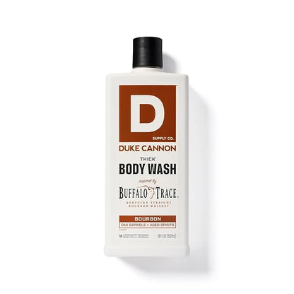 Duke Cannon Supply Co. Thick High Viscosity Body Wash - 3X Thicker, Cleansing Shower and Bath Gel, Mineral-Enriched Body Wash for Men - Big American Bourbon - Mens Body Scrub - Bourbon (18 oz)