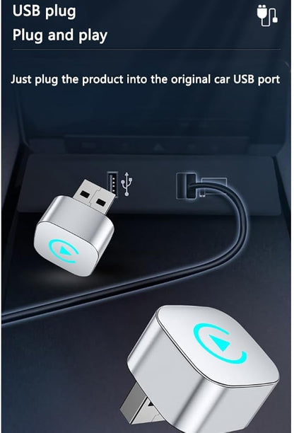 Car Wireless CarPlay Adapter for Honda Ridgeline 2017 2018 2019 2020 2021 2022 2023 2024 2-in-1 Support Apple CarPlay and Android Auto Mini USB Design Fast Connection Plug and Play