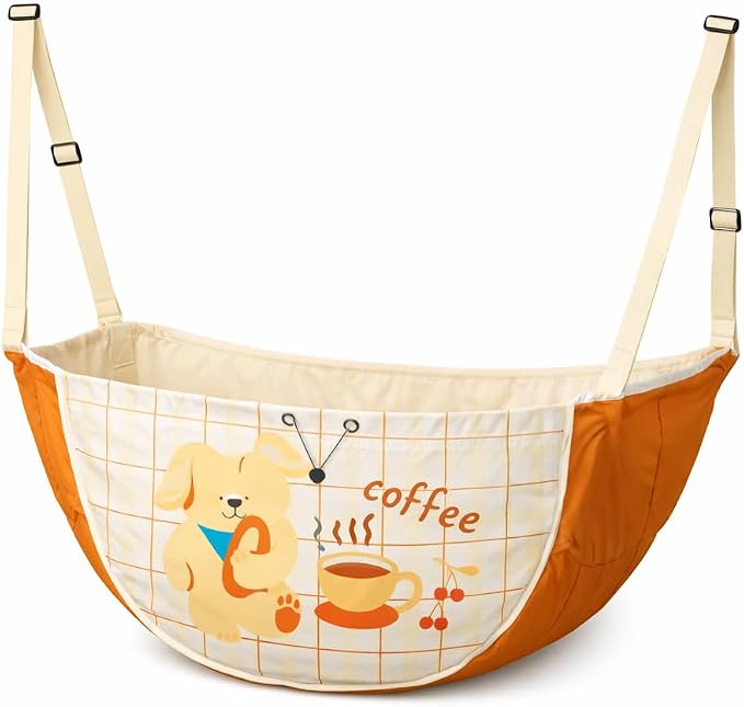 Car Backseat Organizer Bag, 70L Large Hanging Storage for Snacks & Toys, Drawstring Closure, Adjustable Shoulder Strap, Soft Fabric Tote, Coffee Brown (Coffee brown)
