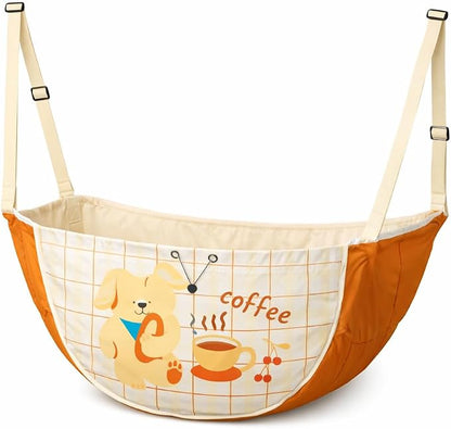 Car Backseat Organizer Bag, 70L Large Hanging Storage for Snacks & Toys, Drawstring Closure, Adjustable Shoulder Strap, Soft Fabric Tote, Coffee Brown (Coffee brown)