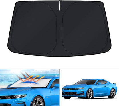KUST Windshield Sun Shade for Camaro 2016-2024 Accessories Front Window Sunshade Sun Visor Protector Foldable Heatshield Blocks UV Rays Keep Your Car Cooler