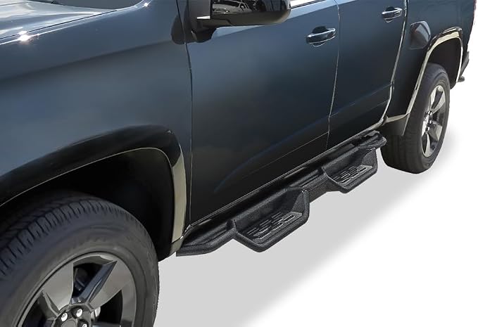 APS Black 6 Inches Tubular Drop Down Style Side Bars Running Boards Compatible with Chevy Colorado GMC Canyon 2015-2026 Crew Cab