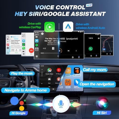 Carlinkit Wireless CarPlay Adapter 2026 MINI - for iPhone & Android Phone, Converts OEM Wired CarPlay to Wireless CarPlay, Converts OEM Wired Android Auto to Wireless Android Auto.