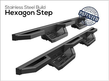 APS Stainless Steel Pocket Steps Running Boards Side Bars Compatible with Suburban Yukon XL 2005-2020 (Exclude Z71 Hybrid) & Avalanche 03-13 (Without Body Cladding)