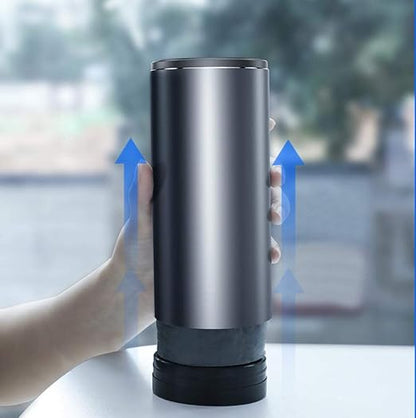 Tumecos Car Trash Can Vehicle Automotive Cup Holder Bottle Trash Can Garbage Can with Lid Dust Box Cup Holder (Grey)