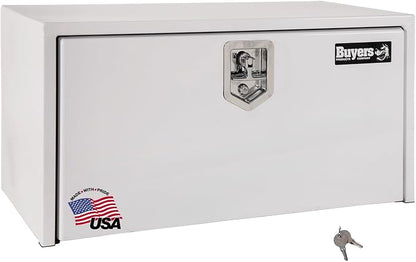 Buyers Products 1702400 Steel Underbody Truck Box, 18x 18x 24 Inch, Job Site Box, Lockable T-Handle Latch, Utility Tool Box, Heavy Duty Storage and Organizer, Made In The USA, White
