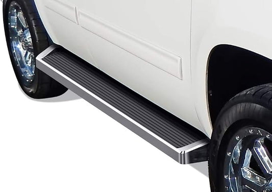 APS Running Boards (Nerf Bars Side Steps) Compatible with Chevy Tahoe 2007-2020 & GMC Yukon 2005-2020 4-Door (Exclude Z71 Hybrid Yukon XL) (Silver Running Board)