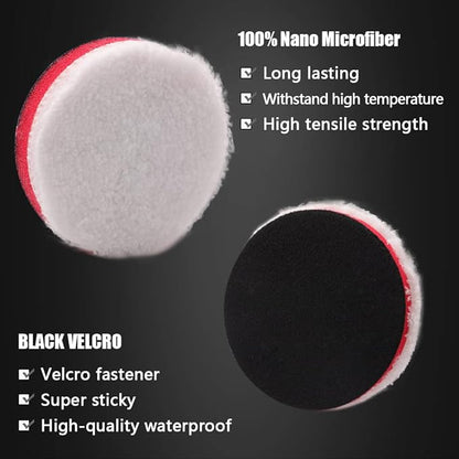 SPTA Mini Polishing Pads Set, 21 Pcs 2 inch/50mm Sponge Polishing Pads and Wool Buffing Pads, Car Foam Detail Polishing Pad Kit Mix Color for Car Detail Polishing and Waxing, Small Area Polishing