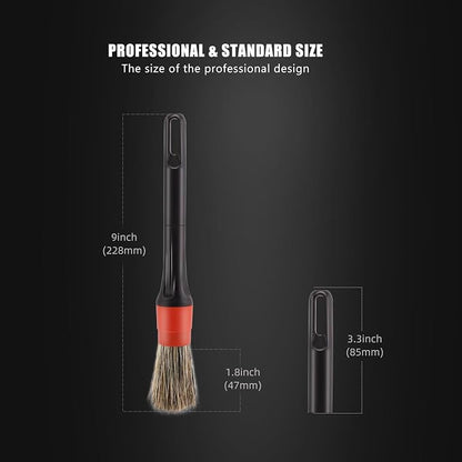 Car Drill Brush, Drill Brush Attachment SPTA 5Pcs Detachable Car Care Detailing Brush Set Soft No Scratch Boar Hair Detail Brush Car Care Detail Brush for Air Vent Automotive Interior Exterior -DF075