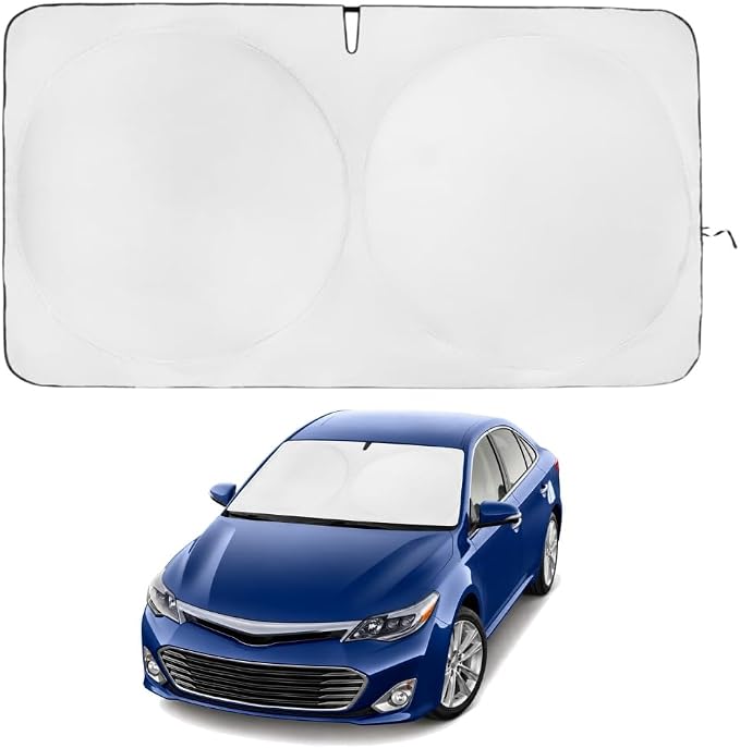 Windshield Sun Shade | Compatible for Toyota Avalon (2013-2018) | Certified 99.87% UVB & 99.02% UVA Car Sun Shade. Award Winning Sunshade - Patented Technology | Car Shades by Kinder Fluff