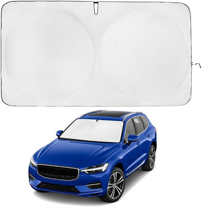 Windshield Sun Shade | Compatible for Volvo XC60 (2018-2026) | Certified 99.87% UVB & 99.02% UVA Car Sun Shade. Award Winning Sunshade - Patented Technology | Car Shades by Kinder Fluff