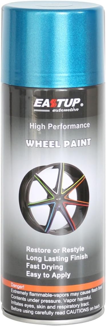 EASTUP Premium Metallic Flash Blue Acrylic Enamel Wheel Paint - Brilliant Finish, High Durability, Fade-resistant, Quick Drying Rim Coating Spray Paint.