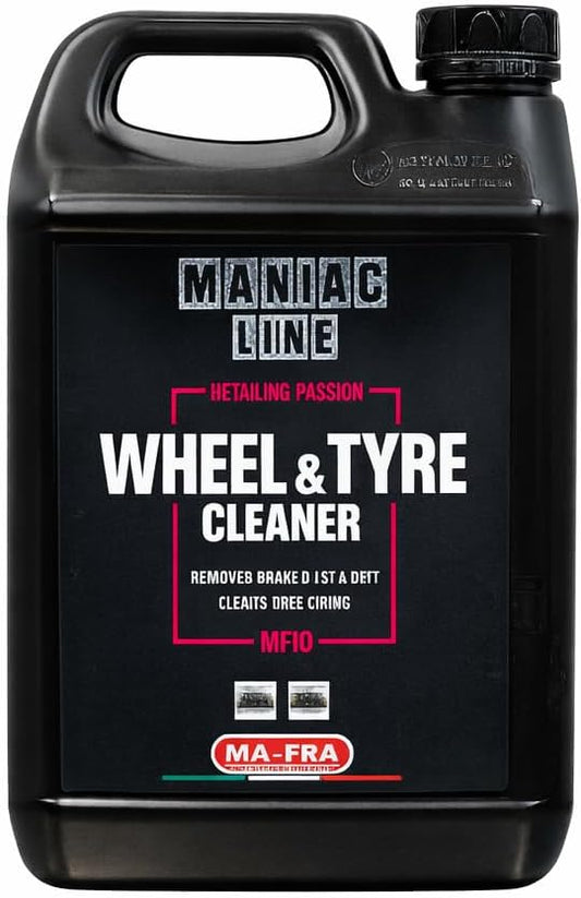 MANIAC LINE MAFRA Wheel and Tyre Cleaner | Two in One for Rims and Tires | Removes Brake Dust and Road Grime | Safe on Alloy Painted and Clear Coated Wheels | Even Wetting | 5 Liters