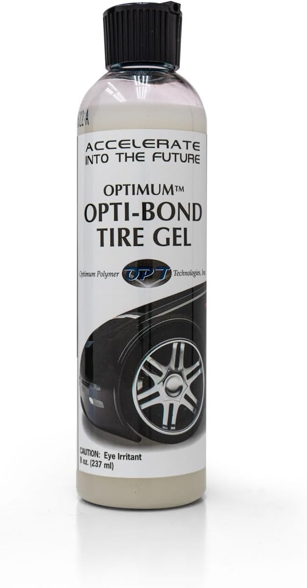Optimum Opti-Bond Tire Gel – Sling Free Shine, Long Lasting Dressing; Water Based Gel Spray; Vinyl, Plastic and Trim Dressing; Great for Tire Shine & Vinyl Trim Care (8 Oz)