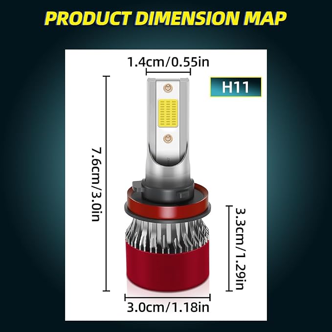 Light Bulbs Fit for 2022-2023 Chevrolet Silverado 1500 2500 3500HD H9 High Beam H11 Low Beam 5202 Fog Light Ultra-bright with Cooling Fan 15000 RPM Plug and Play Pack of 6