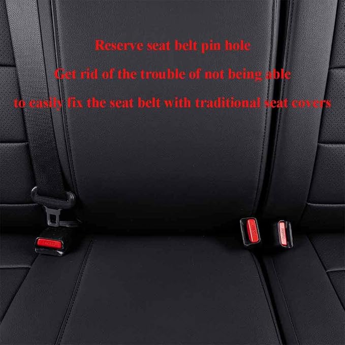 EKR Tacoma Leather Car Seat Covers Custom Fit for Toyota Tacoma 2012 2013 2014 2015 (Regular Seats) - Truck Seat Covers Full Set,Faux Leather(Black)