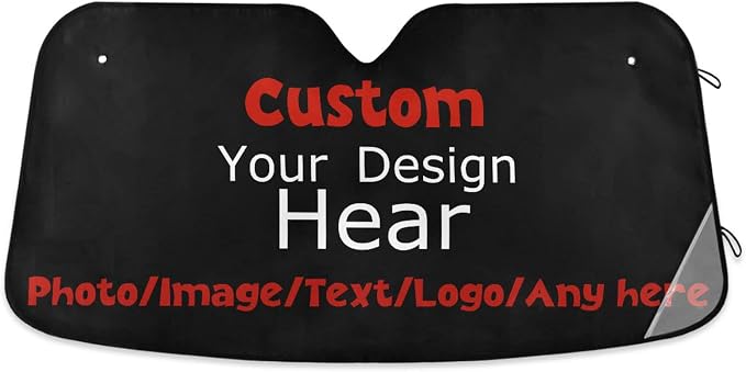 Custom Car Sun Visor Personalized Windshield Sun Shade Blocks UV Rays Visor Protector Accordion Folding Sun Reflector Auto Sunshade for Car Truck SUV to Keep Your Vehicle Cool